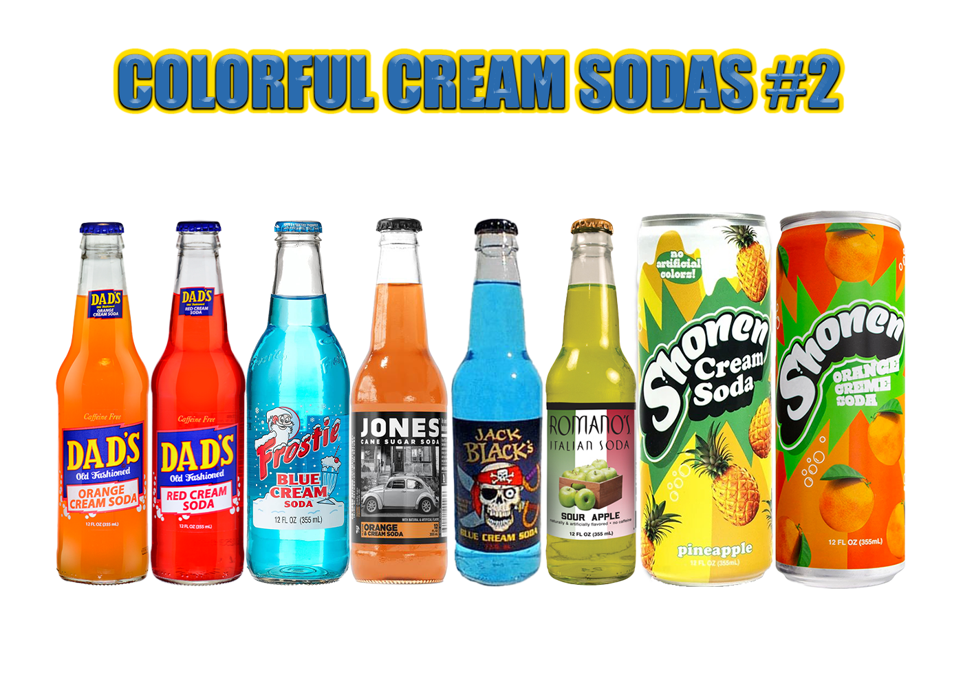Mixed Case Variety Pack - Colorful Cream Sodas #2