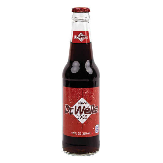 Dr. Wells soda bottle on a white background
