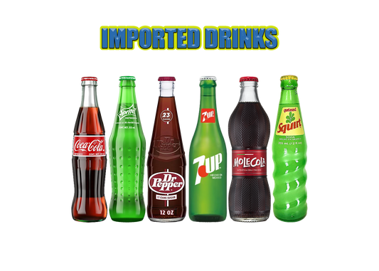 Assorted bottles of imported sodas in a mixed case variety pack, featuring international brands, global flavors, and refreshing carbonation.
