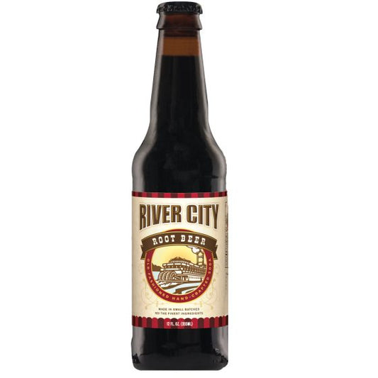 River City Root Beer bottle on a white background