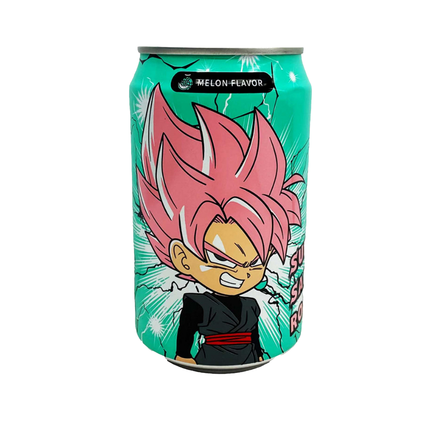 Teal colored Ocean Bomb can (Melon flavor) with anime character design