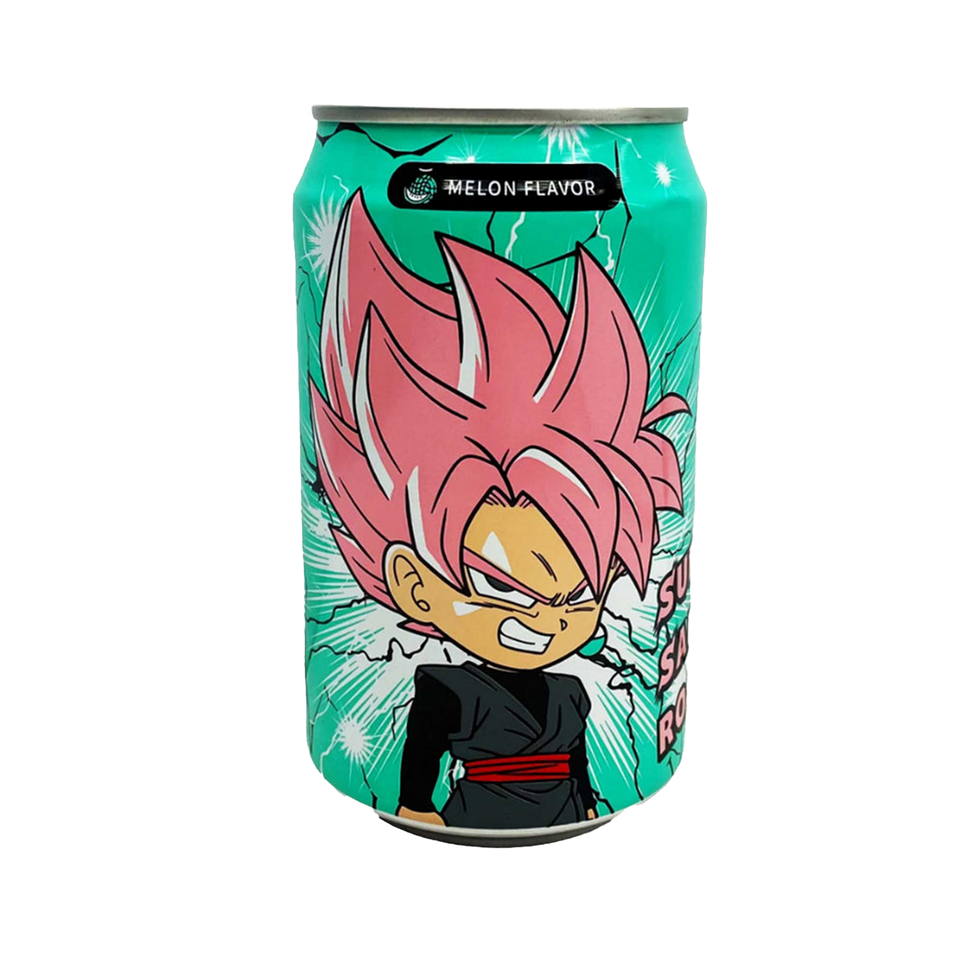 Teal colored Ocean Bomb can (Melon flavor) with anime character design