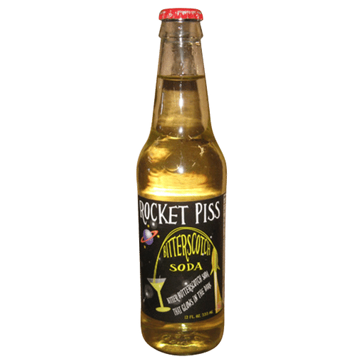 Rocket Piss Glow‑in‑Dark Butterscotch Soda – 12 oz Can